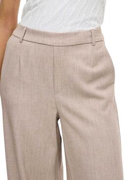 Pantalón Vila Vivarone beige para mujer
