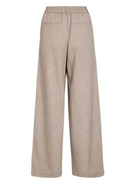Pantalón Vila Vivarone beige para mujer