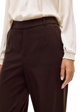 Pantalón Vila Vivarone marrón para mujer