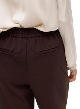 Pantalón Vila Vivarone marrón para mujer