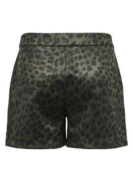 Shorts Only Moon verde animal print para mujer