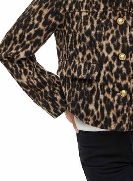 Chaqueta Vila Visimba estampado leopardo para mujer