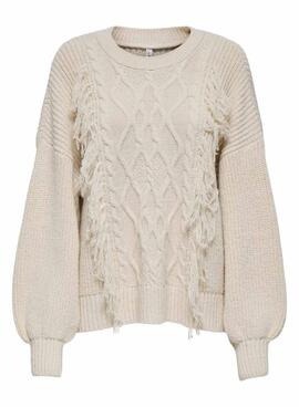 Jersey Only Holly beige para mujer