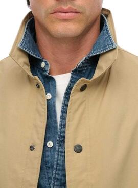 Chaqueta Superdry Nylon Coach camel para hombre