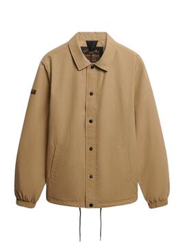 Chaqueta Superdry Nylon Coach camel para hombre