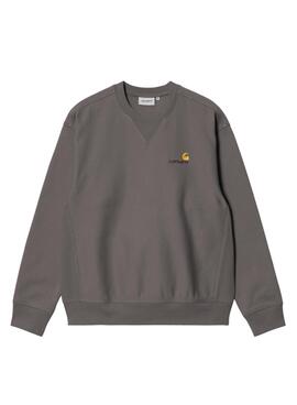 Sudadera Carhartt American Script gris para hombre