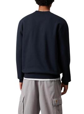 Sudadera Carhartt marca bordada azul marino para hombre