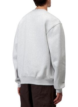 Sudadera Carhartt marca bordada gris para hombre