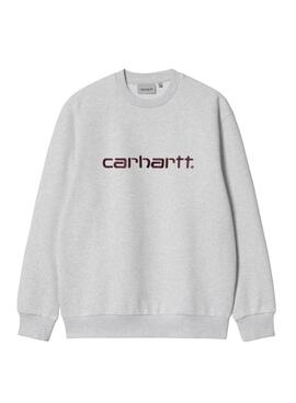 Sudadera Carhartt marca bordada gris para hombre