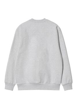 Sudadera Carhartt marca bordada gris para hombre