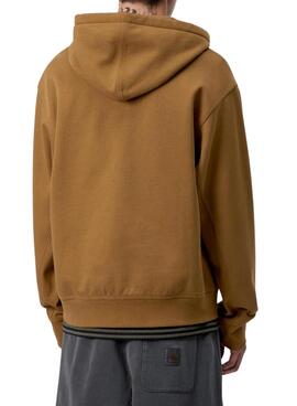 Sudadera Carhartt American Script cremallera camel para hombre