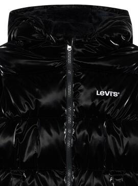 Cazadora acolchada Levis Shiny negro para niña