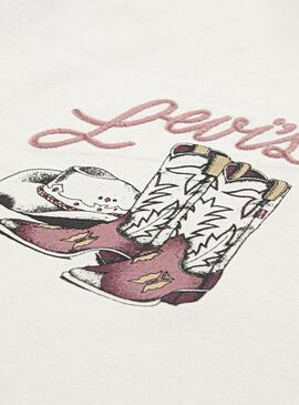 Camiseta Levis Western blanco para niña