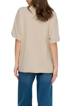 Camiseta Only Kinna beige para mujer