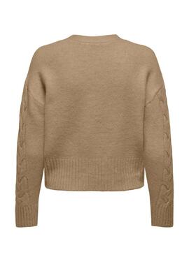Cárdigan de punto Only Rio camel para mujer