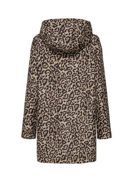 Chubasquero reversible Only Fry dorado y animal print para mujer