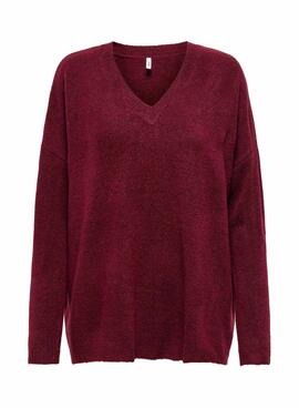 Jersey de punto Only Talio granate para mujer