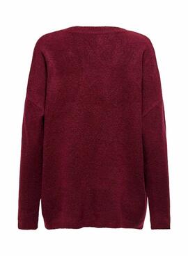 Jersey de punto Only Talio granate para mujer