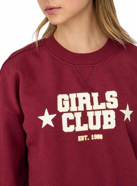 Sudadera Only Onjo granate para mujer