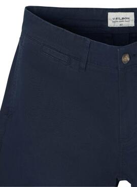 Pantalón chino Silbon Casual azul marino para hombre