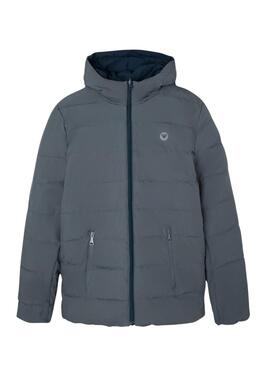 Abrigo acolchado Silbon reversible azul y gris para hombre
