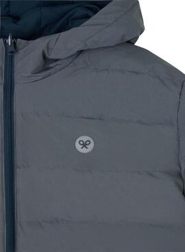 Abrigo acolchado Silbon reversible azul y gris para hombre