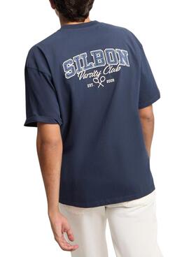 Camiseta Silbon Varsity club azul marino para hombre