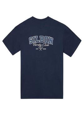 Camiseta Silbon Varsity club azul marino para hombre