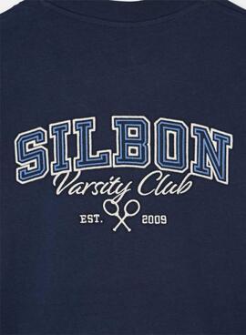 Camiseta Silbon Varsity club azul marino para hombre