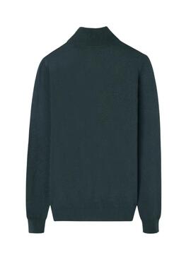 Jersey Silbon media cremallera verde para hombre