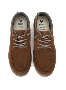 Zapatos náuticos Walkin Pitas Dakota camel para hombre