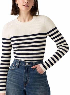 Jersey Levis Adrienne rayas blanco y azul para mujer