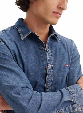 Camisa Levis Battery azul para hombre