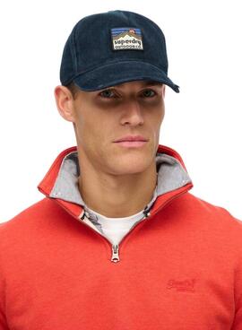 Gorra Superdry Graphic Cord Trucker pana azul marino 