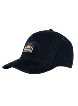Gorra Superdry Graphic Cord Trucker pana azul marino 