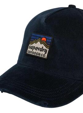 Gorra Superdry Graphic Cord Trucker pana azul marino 