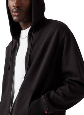 Sudadera Levis Authentic Zip negro para hombre
