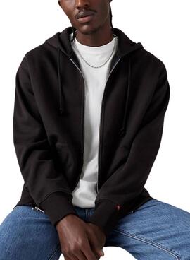Sudadera Levis Authentic Zip negro para hombre