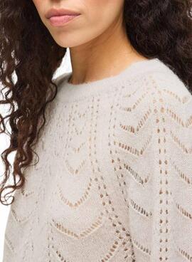 Jersey Vila Tuli beige para mujer