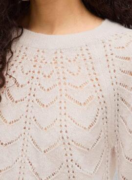 Jersey Vila Tuli beige para mujer