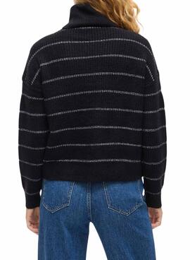 Jersey Vila Vizaza rayas negro y plateado para mujer