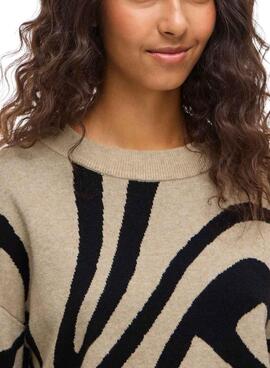 Jersey Vila Vitif beige para mujer