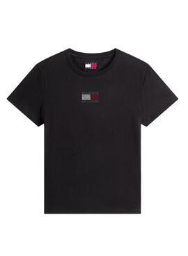 Camiseta Tommy Jeans Party Flag negro para mujer