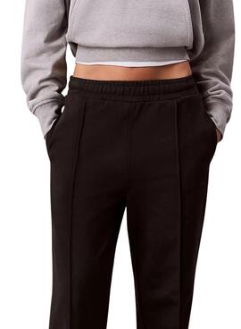 Pantalones Calvin Klein Jeans Archive Logo French Terry negro para mujer