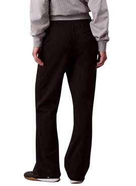 Pantalones Calvin Klein Jeans Archive Logo French Terry negro para mujer