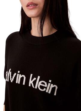 Jersey Calvin Klein Cotton Graphic negro para mujer