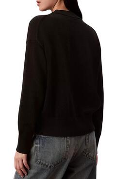 Jersey Calvin Klein Cotton Graphic negro para mujer