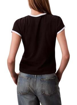 Camiseta Calvin Klein 1968 Graphic Baby negro para mujer