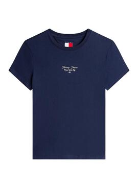 Camiseta Tommy Jeans Ess Logo azul para mujer