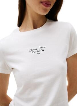 Camiseta Tommy Jeans Ess Logo blanco para mujer
